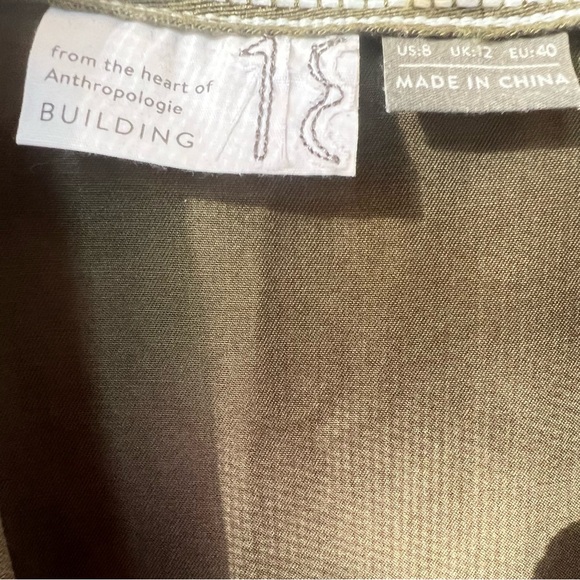 Anthropologie Wrap Dress Olive Green EUC Size 8 - Picture 11 of 16